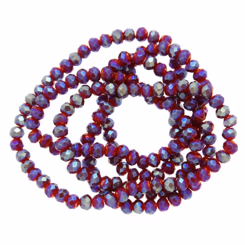 Red Opal Blue Luster Facetterade Rondeller / Abacus 2x3mm ca175st