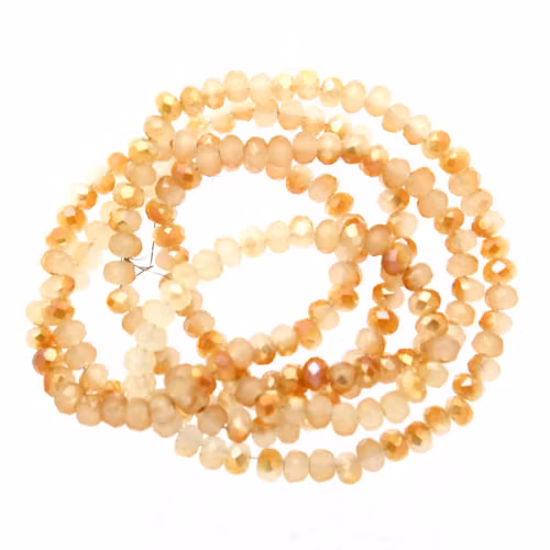 Peach Opal Half Copper Luster Facetterade Rondeller / Abacus 2x3mm ca175st