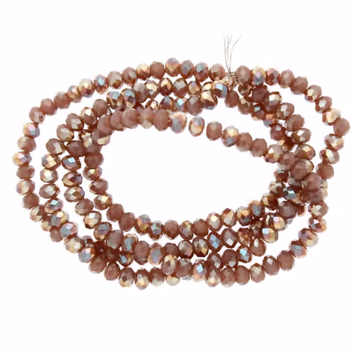 Amethyst Opal Half Copper Luster Facetterade Rondeller / Abacus 2x3mm ca175st