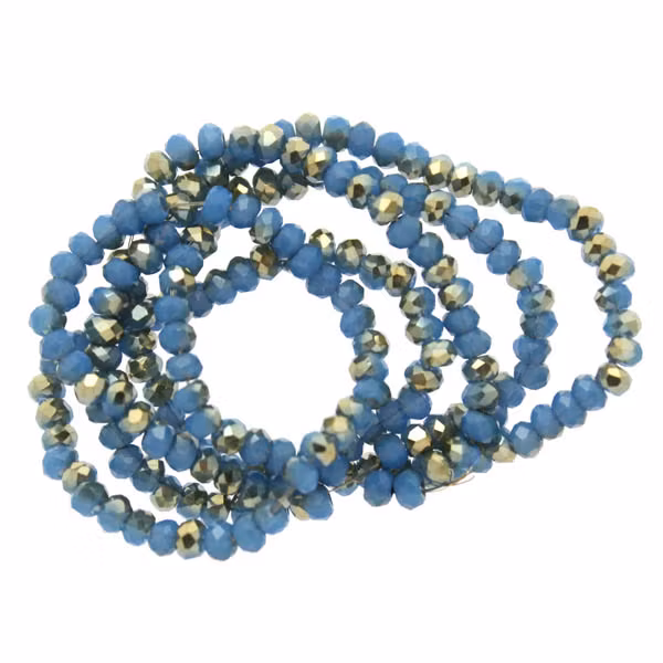 Blue Opal Half Copper Luster Facetterade Rondeller / Abacus 2x3mm ca175st