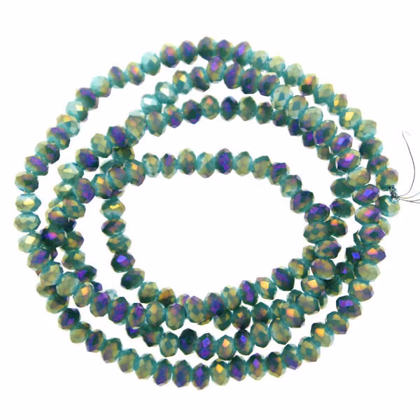 Turquoise Opal Purple Luster Facetterade Rondeller / Abacus 2x3mm ca175st