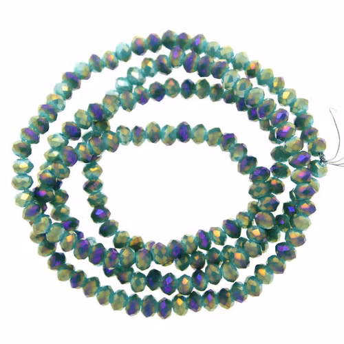 Turquoise Opal Purple Luster Facetterade Rondeller / Abacus 2x3mm ca175st