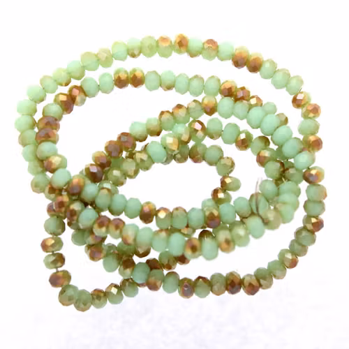 Green Turquoise Opal Half Copper Luster Facetterade Rondeller / Abacus 2x3mm ca175st