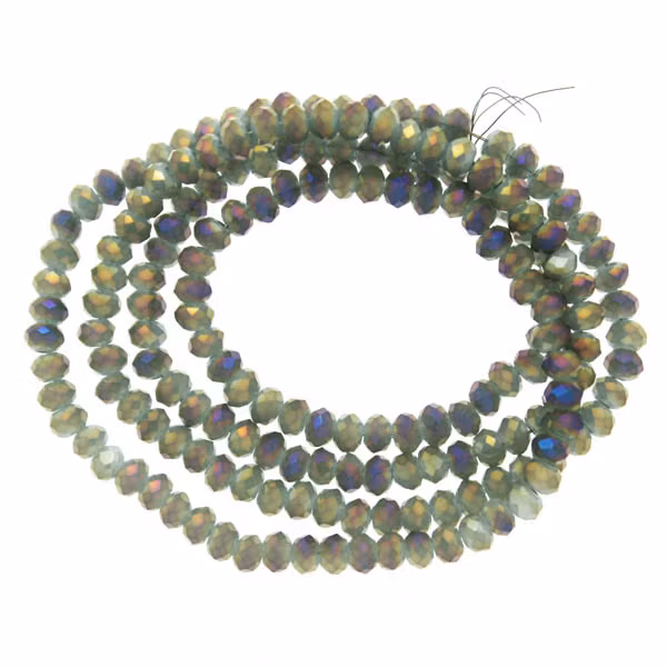 Light Green Opal Purple Luster Facetterade Rondeller / Abacus 2x3mm ca175st
