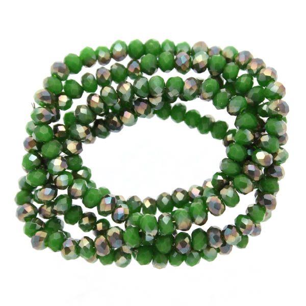 Green Opal Half Rainbow Luster Facetterade Rondeller / Abacus 2x3mm ca175st