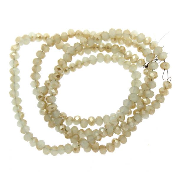 Light Grey Half Gold Luster Facetterade Rondeller / Abacus 2x3mm ca175st