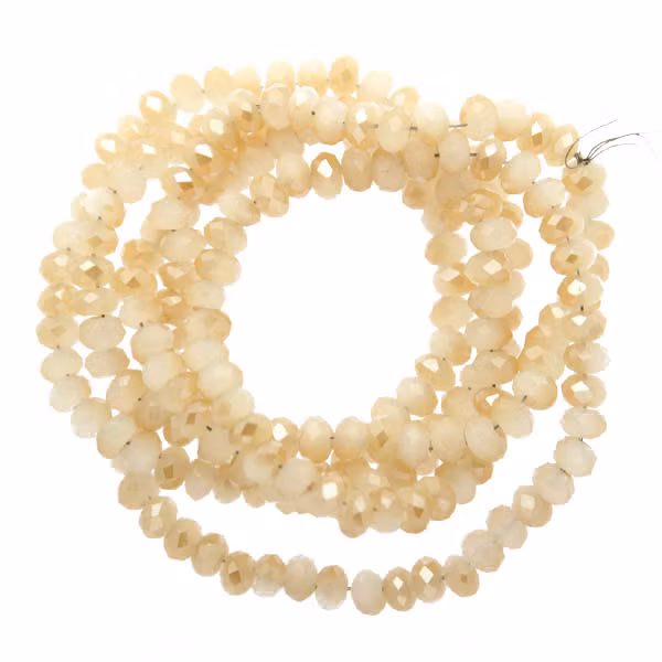 White Opal Half Gold Luster Facetterade Rondeller / Abacus 2x3mm ca175st