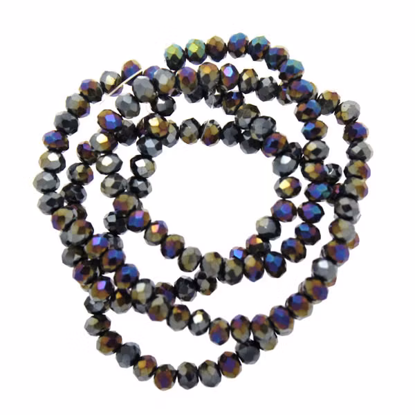 Metallic Hematite AB Rondeller / Abacus 3x4mm ca140st