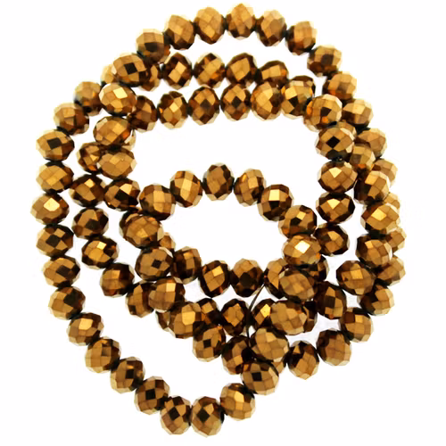 Metallic Brass Facetterade Rondeller / Abacus 4x6mm ca95st
