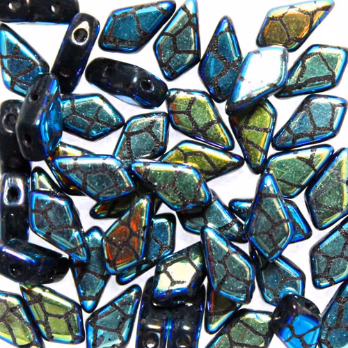 Jet Full AB Laser Cracked Kite Bead 10g