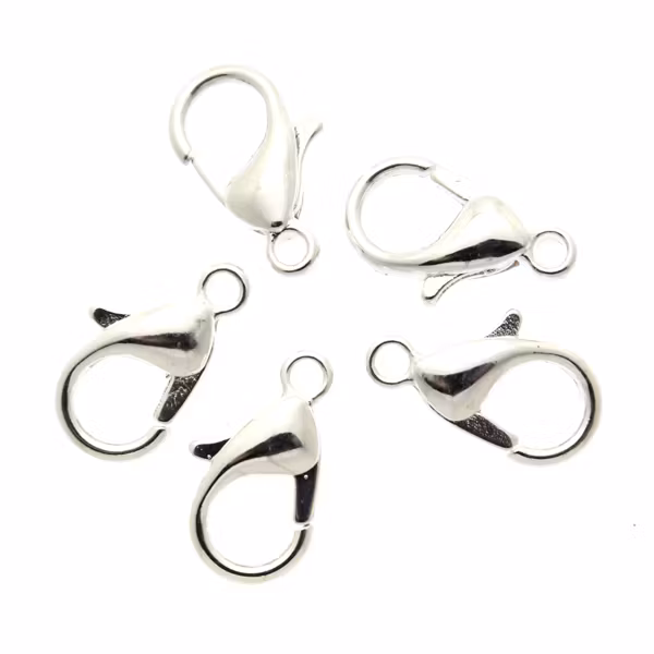 Silverfärgade Klolås 12mm 5st