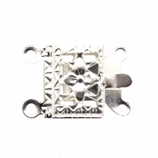 Silverfärgat Boxlås 2/2 öglor Fyrkantig med blomma 304 Rostfritt Stål 10x15mm 1st