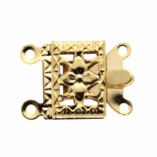 Guldfärgat Boxlås 2/2 öglor Fyrkantig med blomma 304 Rostfritt Stål 10x15mm 1st