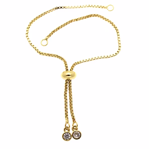 Guldfärgad Förlängningskedja med stoppärla 10,5cm 1st