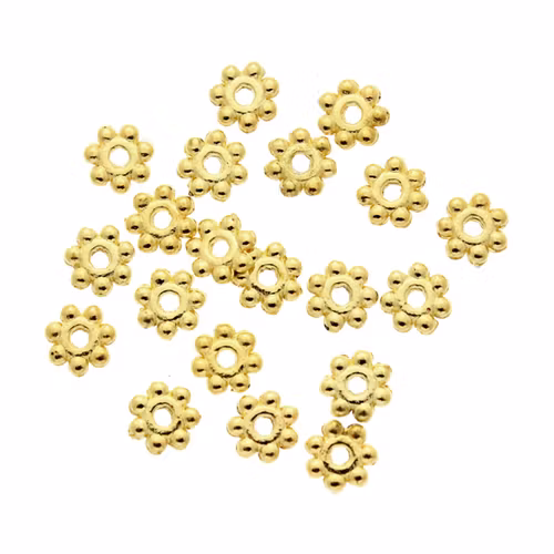 Guldfärgad Daisy Mellandel 4mm 20st