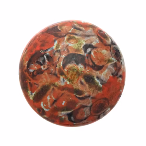 Black Stony Red Cabochon Par Puca 25mm 1st