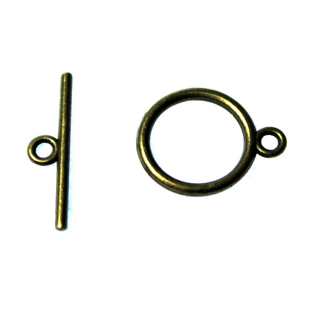 Bronsfärgat Togglelås Slät 15mm 1set