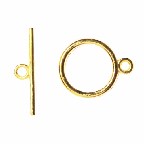 Guldfärgat Togglelås Slät 15mm 1set