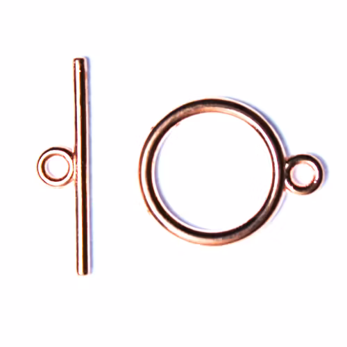 Roséguldfärgat Togglelås Slät 15mm 1set