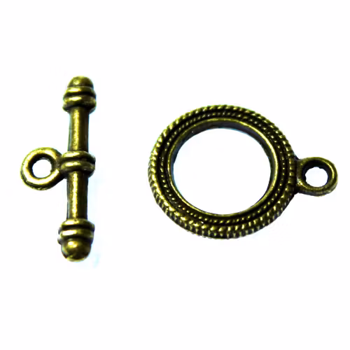 Bronsfärgat Togglelås Mönstrat 18mm 1set