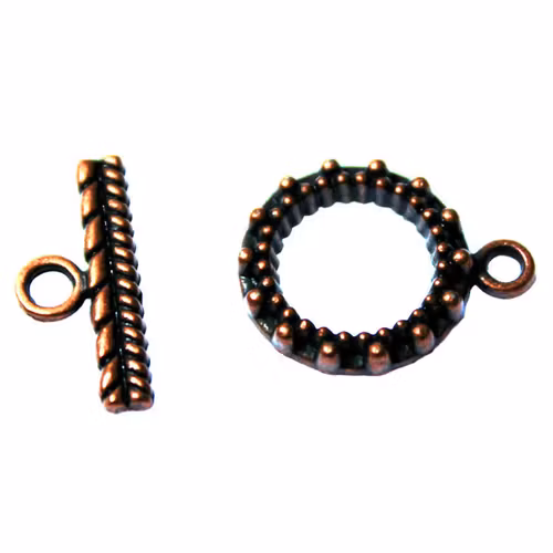 Kopparfärgat Togglelås Mönstrat 15mm 1set