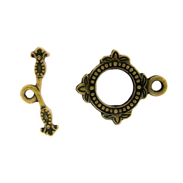 Bronsfärgat Togglelås Fyrkantigt 18mm 1set