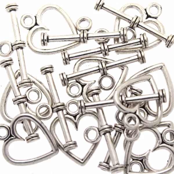 STORPACK Mörkt Silverfärgad Togglelås Hjärta 12mm 10set