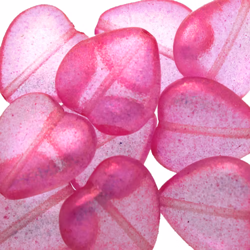 Candy Rose Hearts 15x16mm 5st