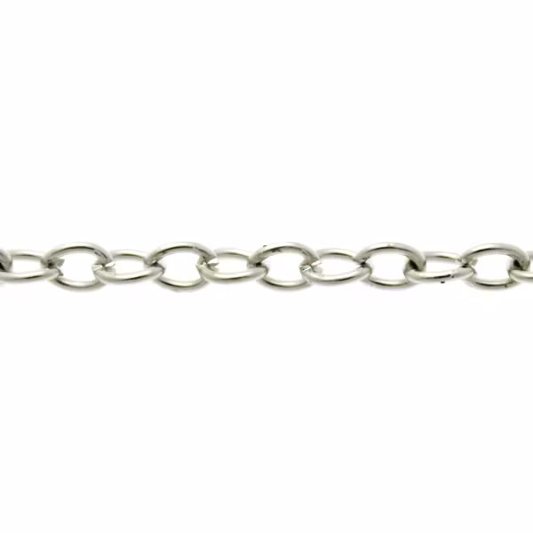 Mörkt Silverfärgad Kedja Oval 3x4x0,7mm 1m