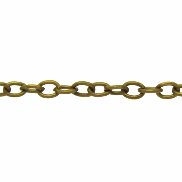 Bronsfärgad Kedja Oval 3x4x0,7mm 1m