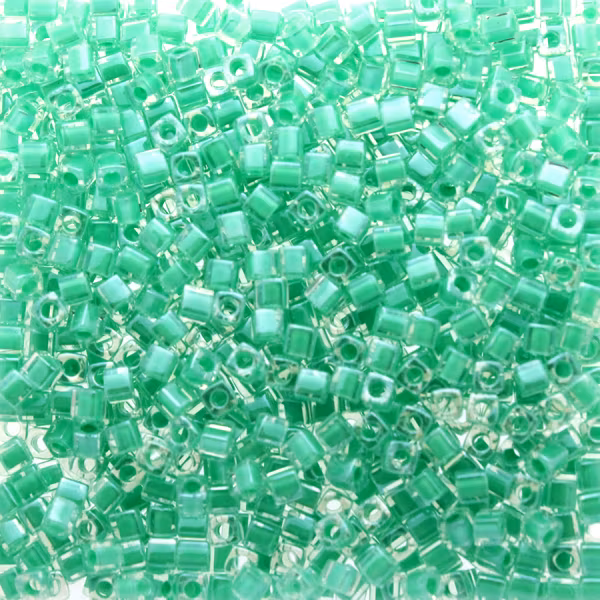 Dark Mint Green Lined Crystal SB18-0219 Miyuki 1,8mm Cube 10g