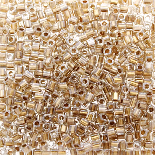 Sparkling Metallic Gold Lined Crystal SB18-0234 Miyuki 1,8mm Cube 10g