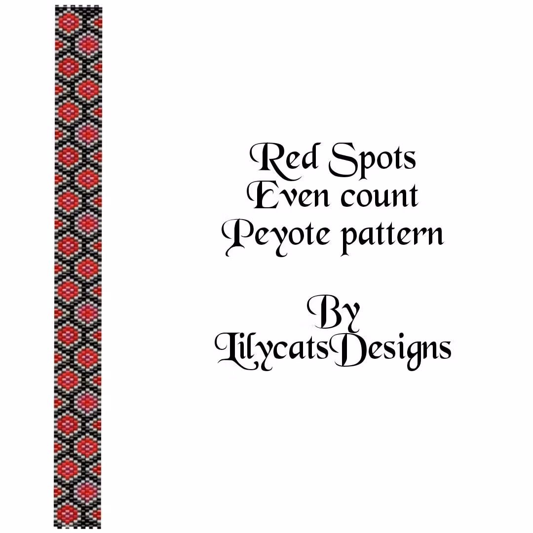 Red Spots Peyote Armband PDF