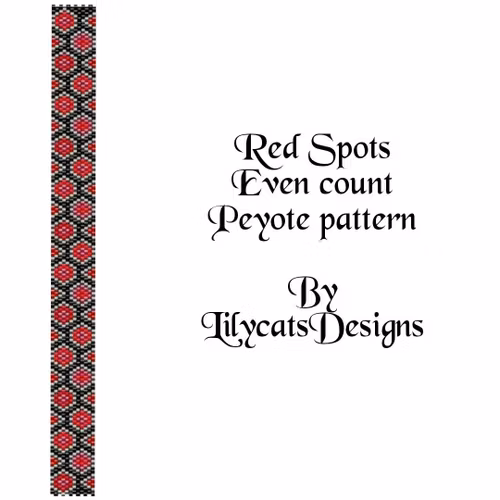 Red Spots Peyote Armband PDF