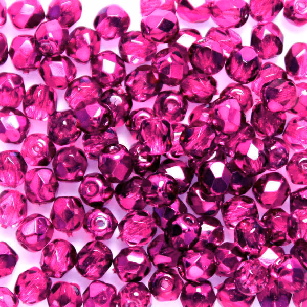 Hot Pink Metallic Ice Fire Polish 4mm 100st