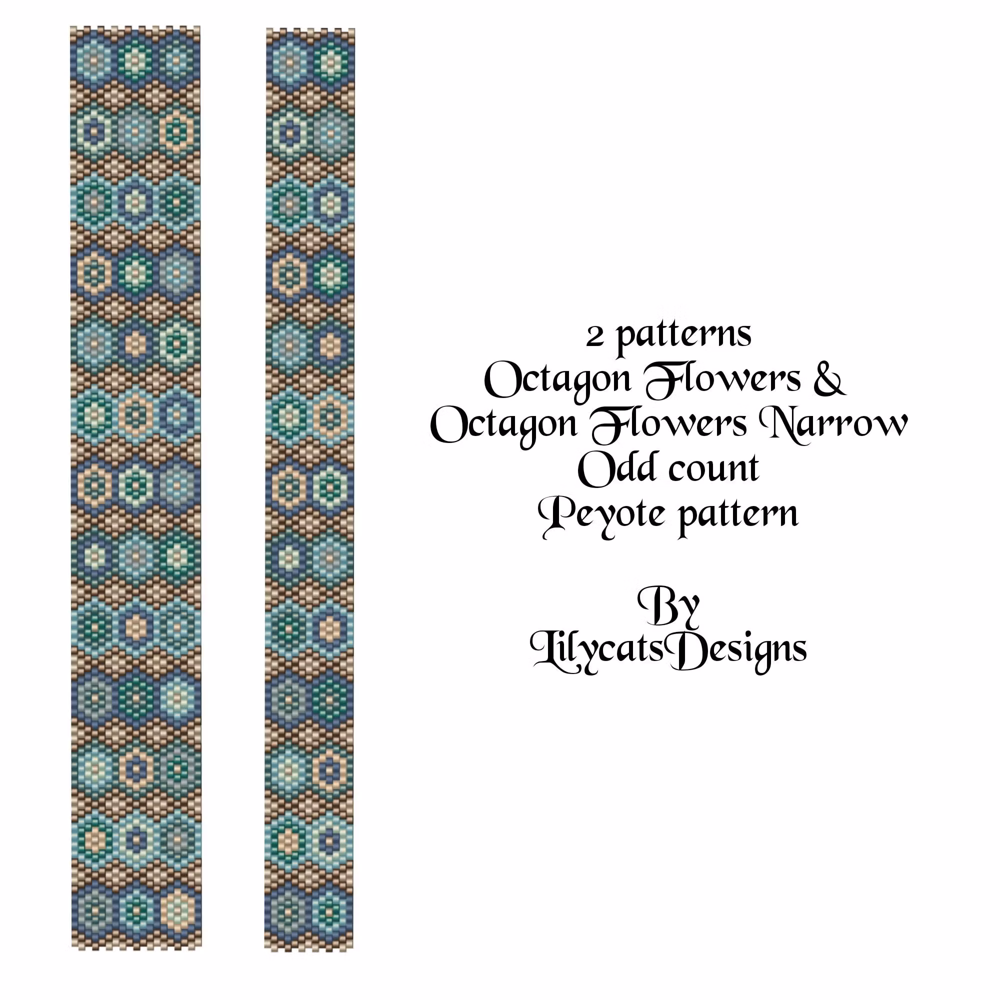 Octagon Flowers & Octagon Flowers Narrow Peyote Armband PDF