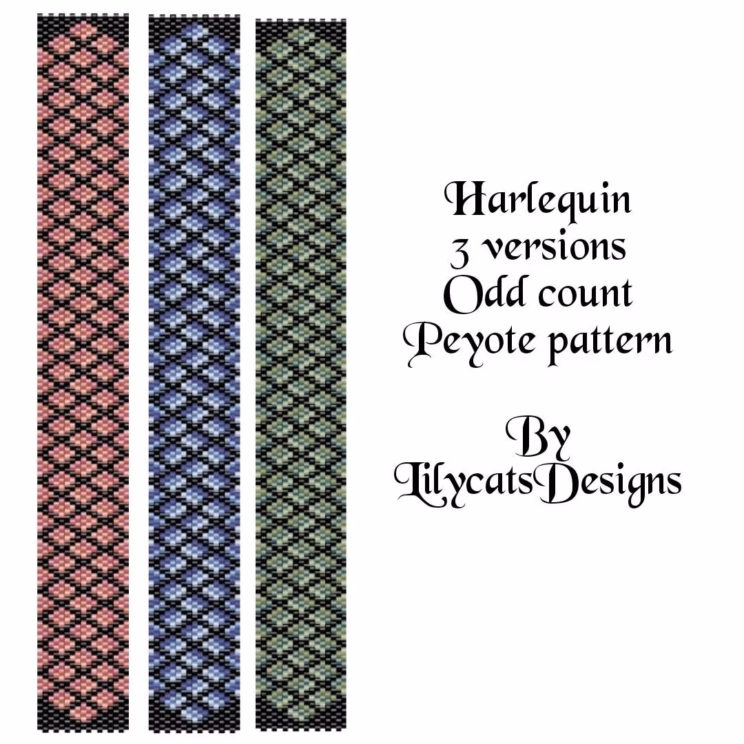 Harlequin 3 versions Peyote Armband PDF