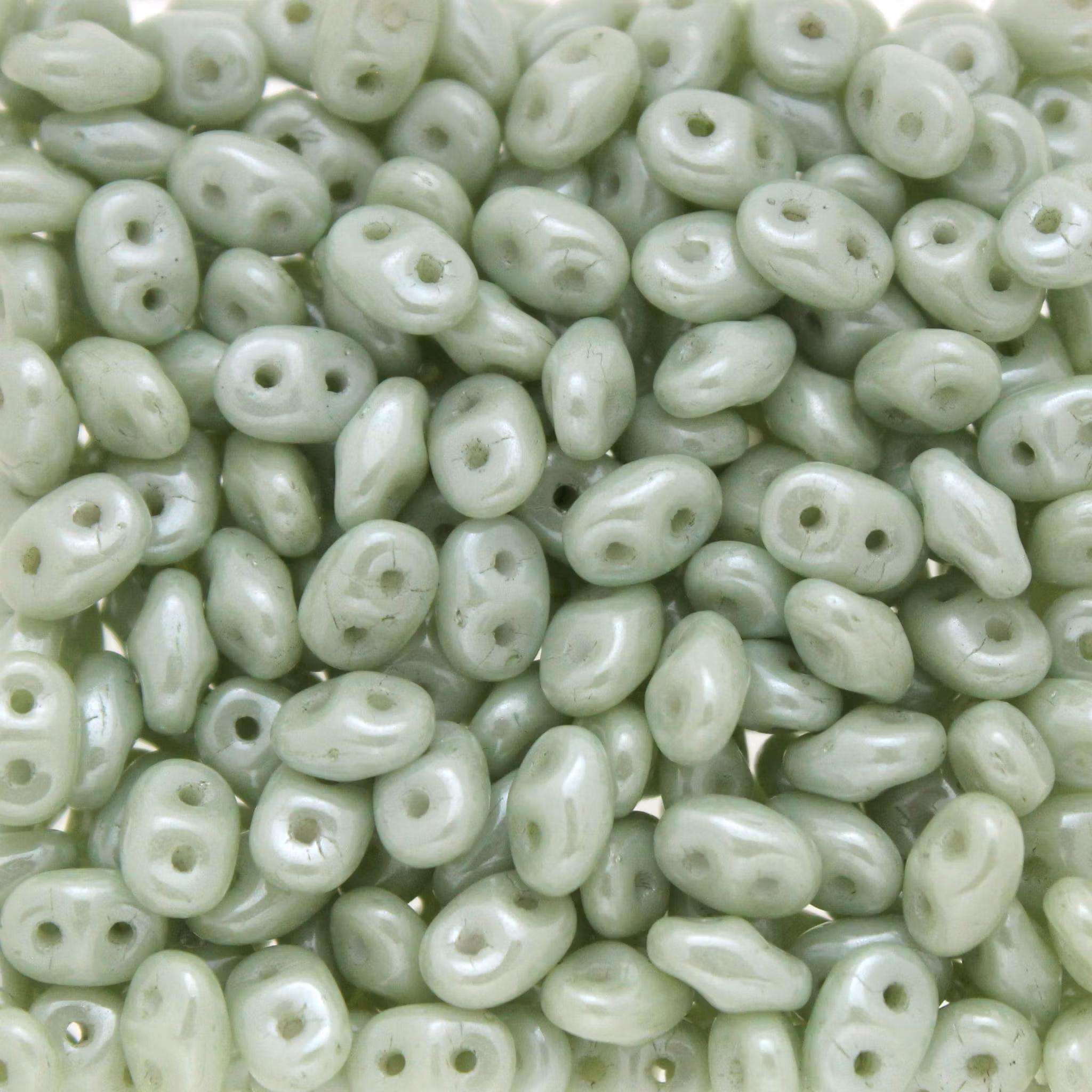 Opaque White Mint Luster Superduo 10g