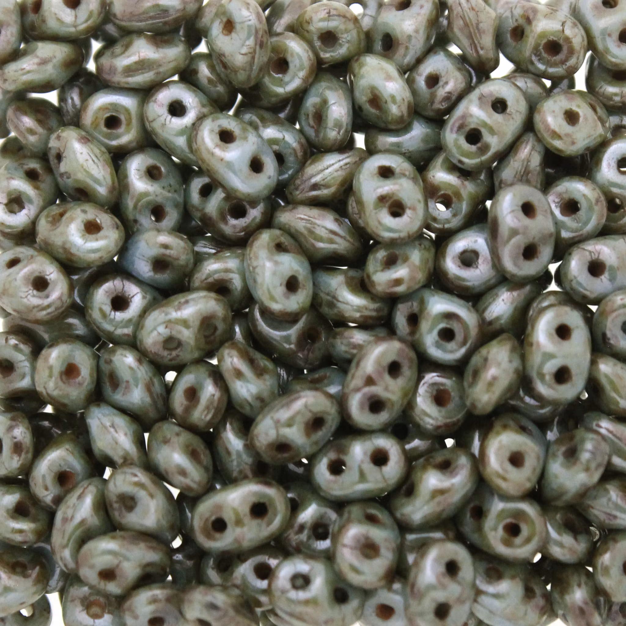 Opaque White Mix Blue/Green Luster Superduo 10g