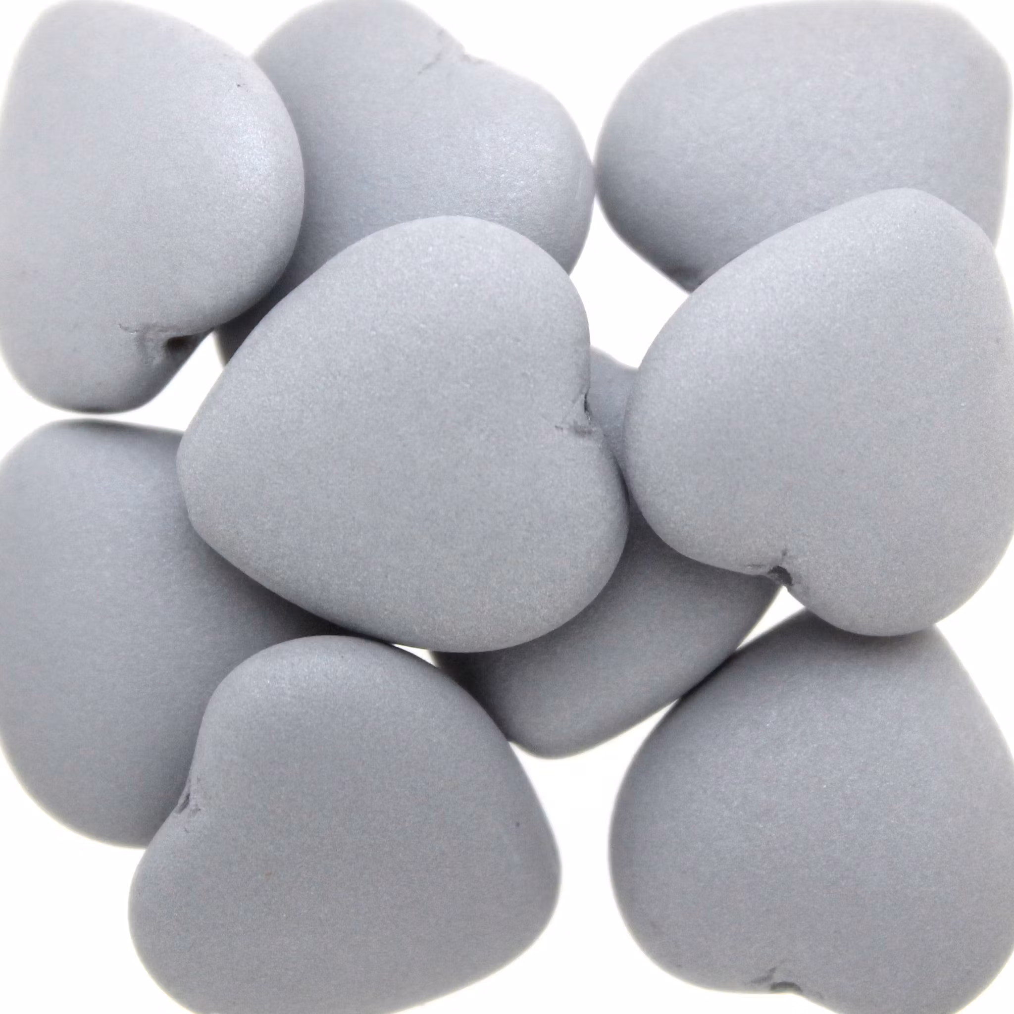 Vogue Mat Grey Medium Hearts 15x16mm 5st