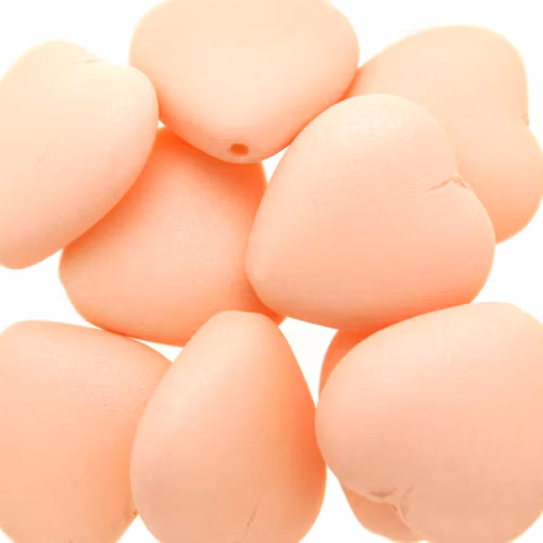 Vogue Mat Orange Peach Hearts 15x16mm 5st
