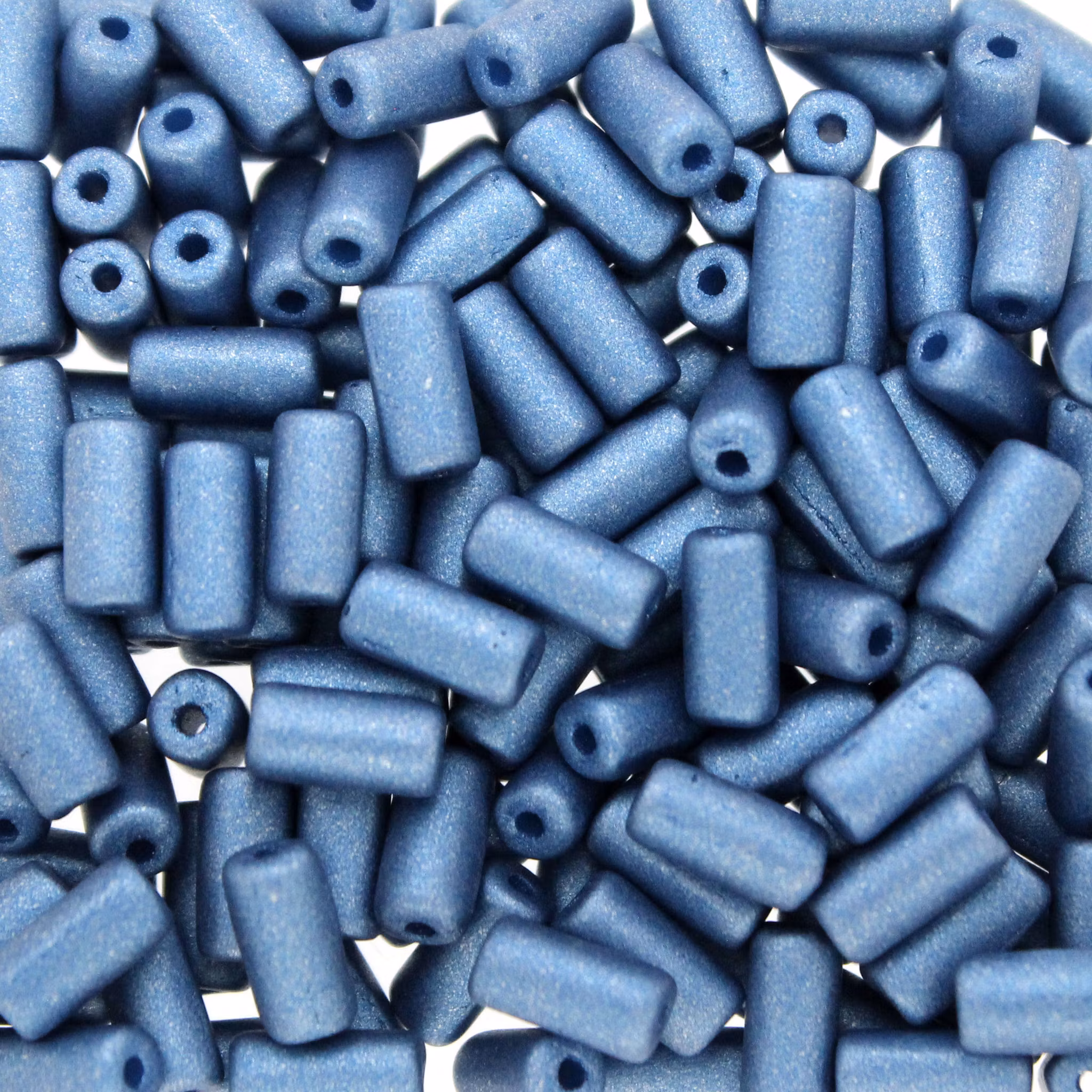 Alabaster Metallic Dark Turquoise Tubelet Bead 5g