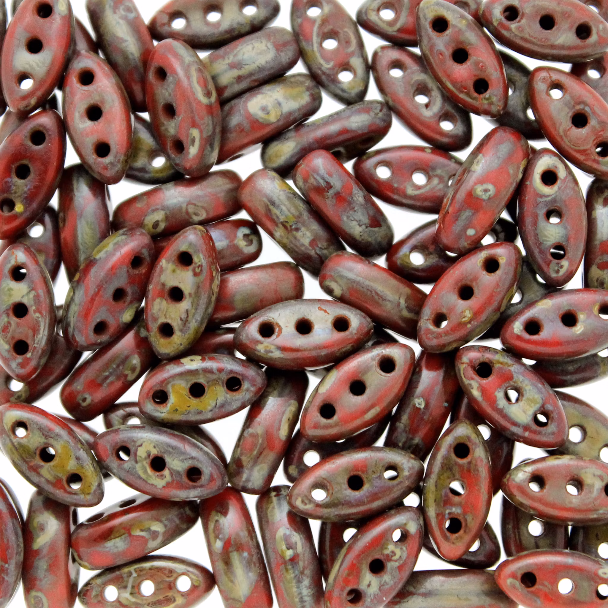 Opaque Red Dark Travertin Cali Bead 5g