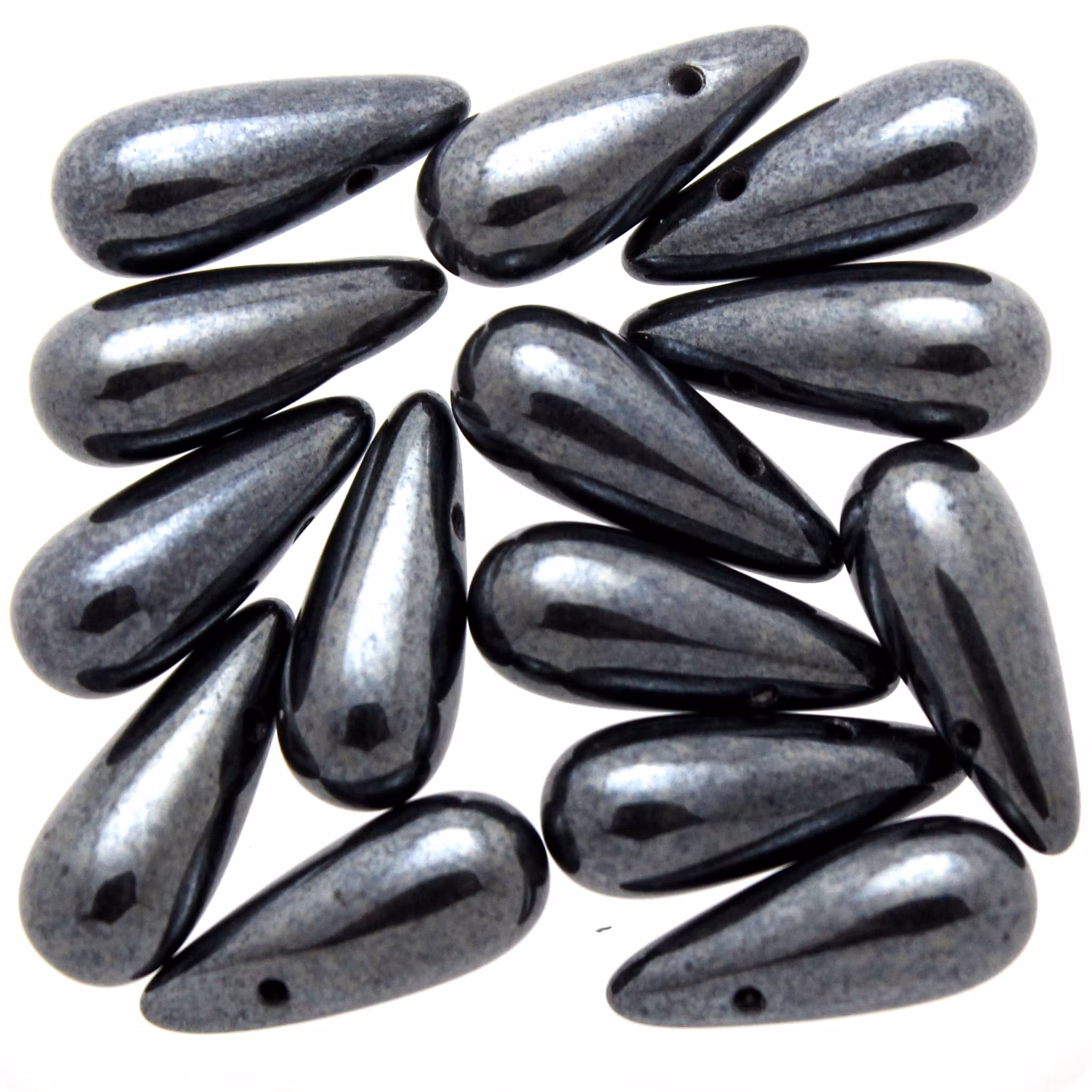 Hematite Side Drill Drops 5x12mm 5g