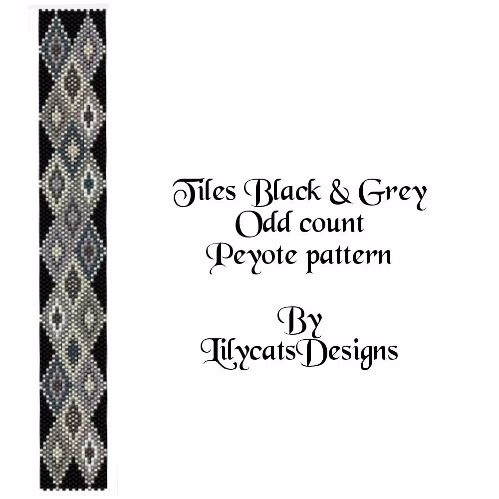 Tiles Black & Grey Peyote Armband PDF