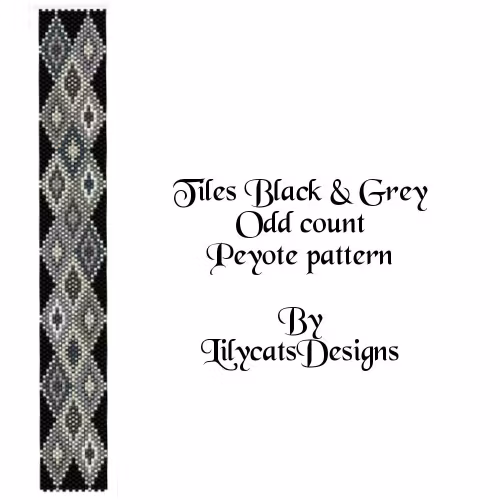 Tiles Black & Grey Peyote Armband PDF