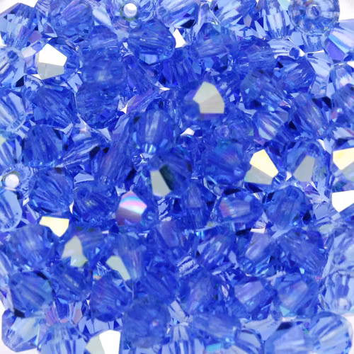 Sapphire AB Preciosa Bicone 4mm 144st