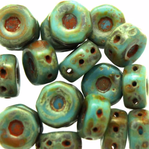 Turquoise Dark Travertin Octo Beads 10g