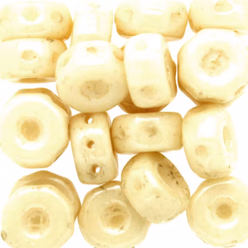 Opaque White Beige Luster Octo Beads 10g