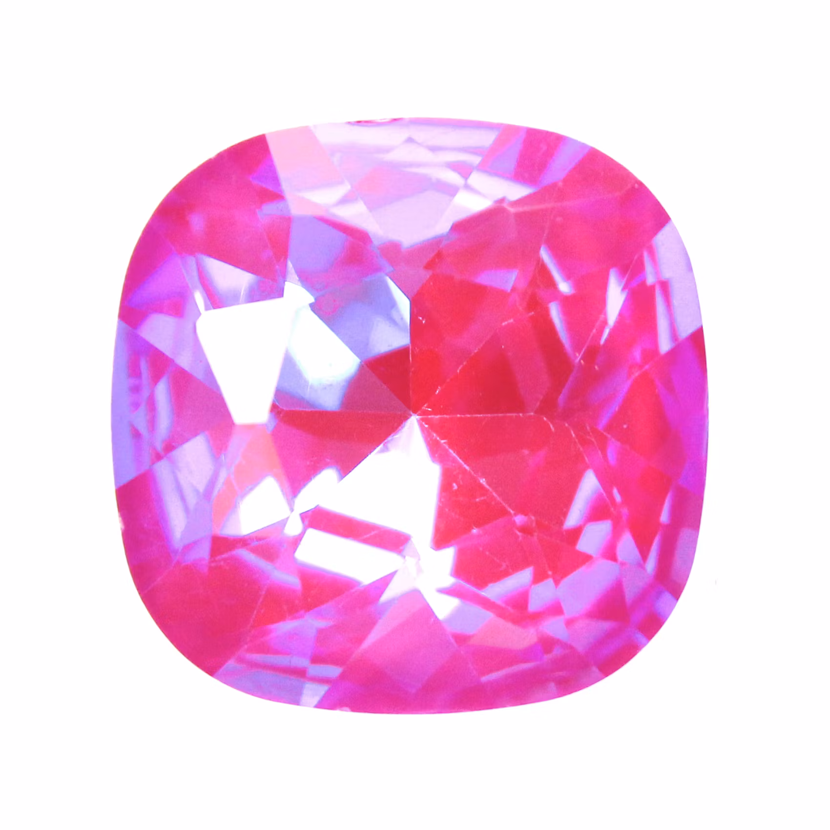 Fuchsia Fluorescense AB A Kvalitet Kinesisk Strass Cushion Square 18mm 1st